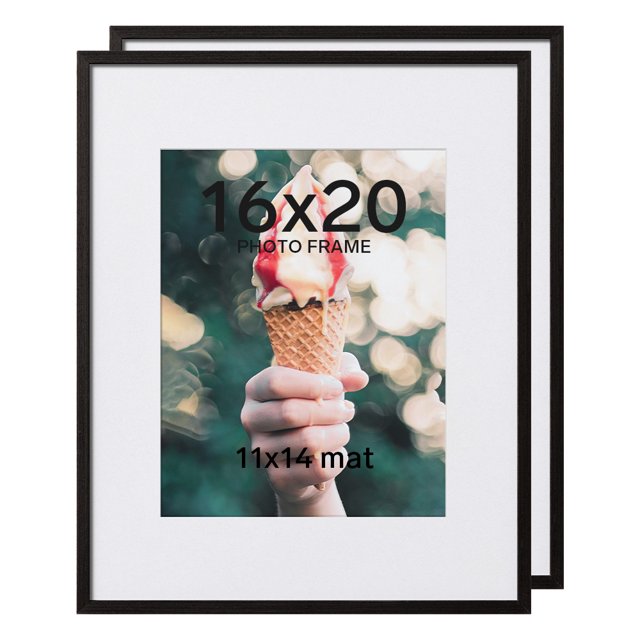 16X20 2-Pack Photo Frame, Natural Color, Brown, Deep Black, Photo Frame Set Combination Gallery Wall Photo Frame Poster Frame Photo Frame Collage Wall Decoration Creative DIY Simple Photo Wall