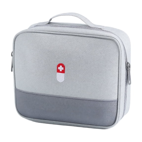 Medical Bag for Travel Empty First Aid Bag Portable Organizer for Camping Travel Home Use Gift Gray Waterproof Fabric
