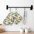 thumbnail image 2 of ZNDUO Non-Slip Cooking Oven Gloves, Watercolor Forest Tiger Doodle Art Pattern Oven Mitts and Pot Holders Set, 2 of 8