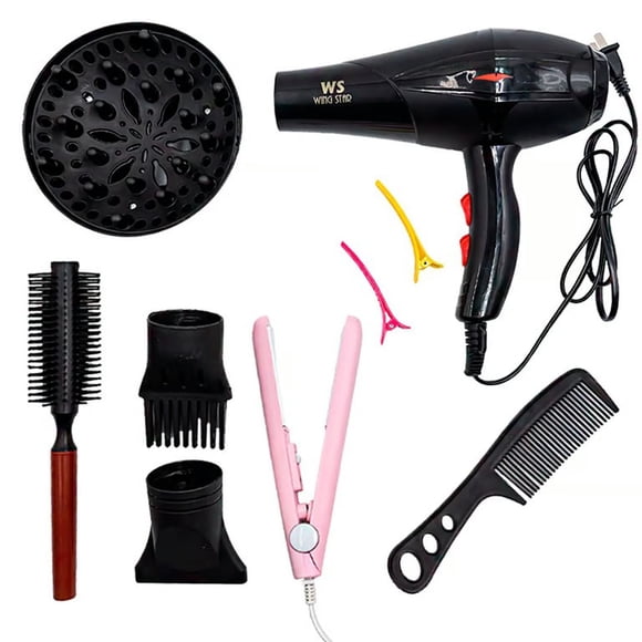 SECADORA PROFESIONAL 9 EN 1 CON DIFUSOR Y MINI PLANCHA.