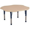Early Childhood Resources ELR-14101-MNV-SB 48 in. Clover Adjustable Activity Table with Standard Legs, Ball Glides - Maple & Navy