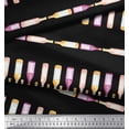 thumbnail image 3 of Soimoi Black Georgette Viscose Fabric Bottle Bar Print Fabric by Yard 44 Inch Wide, 3 of 3
