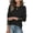 Black, variant on 2025 Autumn Women's Round Neck Long Sleeve Button Sleeve Casual Loose Knitted Solid Color Soft Round Neck Sweater Top