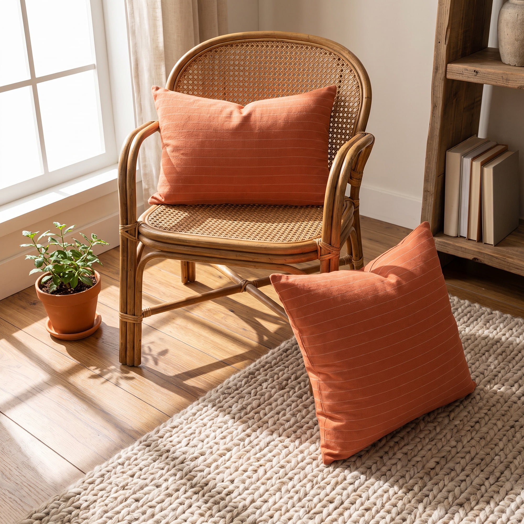 Unique Bargains 2 Pack Fine Stripe Throw Pillow Covers Cotton Blend Cases Red 18"x18"