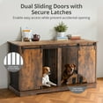 thumbnail image 5 of Double Dog Crate Furniture for 2 Dogs, DOMIPET Heavy-Duty Dog Kennel TV Stand with Divider and Sliding Doors, Large Dog Cage for Pet Cat Animals, 5 of 8