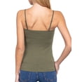 thumbnail image 4 of Active Basic Women & Juniors Solid Plain Adjustable Spaghetti Strap Layering Cropped Camisole Tank Top, 4 of 4