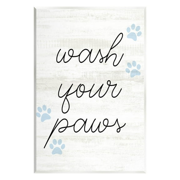 Wash Your Paws Pet Shapes Typography Graphic Art Unframed Art Print Wall Art