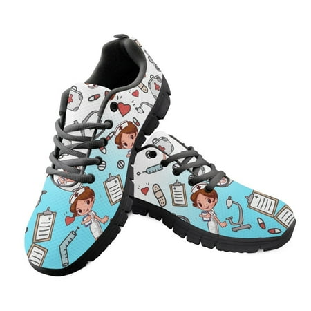 

Zapatillas Mujer 2023 Cartoon Nurse/Doctor Print Nursing Mesh Ladies Sneakers Flat For Womens Casual Shoes Lace Up Footwear