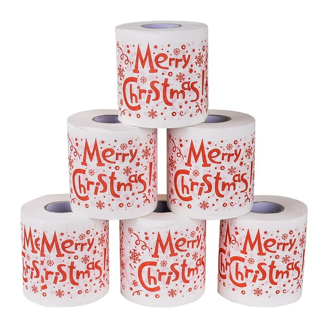 PEONAVET Roll Paper Hollow Replacement Roll Paper Print Interesting Toilet Paper Table Kitchen Pape
