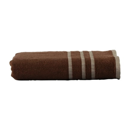 Mainstays Basic Bath Collection - Single Bath Towel, Chocolate Brown Stripe