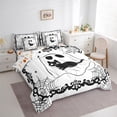thumbnail image 3 of Feelyou Funny Halloween Ghost Bedding Comforter Set 7pcs, Gothic Spider Web Queen Bedding Sets, Teens Boys Girls Kids Reversible Queen Sheet Sets, Super Cozy Room Decor, 3 of 7