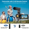 thumbnail image 4 of ALSONE Cámara de vídeo YouTube Vlogging grabadora FHD 1080P 24.0MP 3.0 pulgadas 270 grados visualización de rotación 16X zoom digital con micrófono, control remoto y 2 baterías, 4 of 5