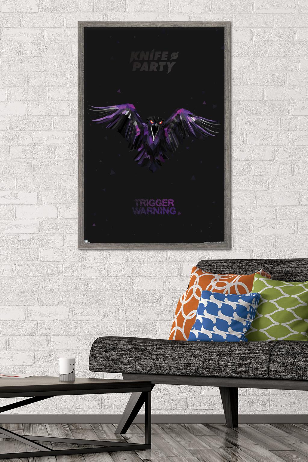 Knife Party - Crow Wall Poster, 22.375" x 34", Framed