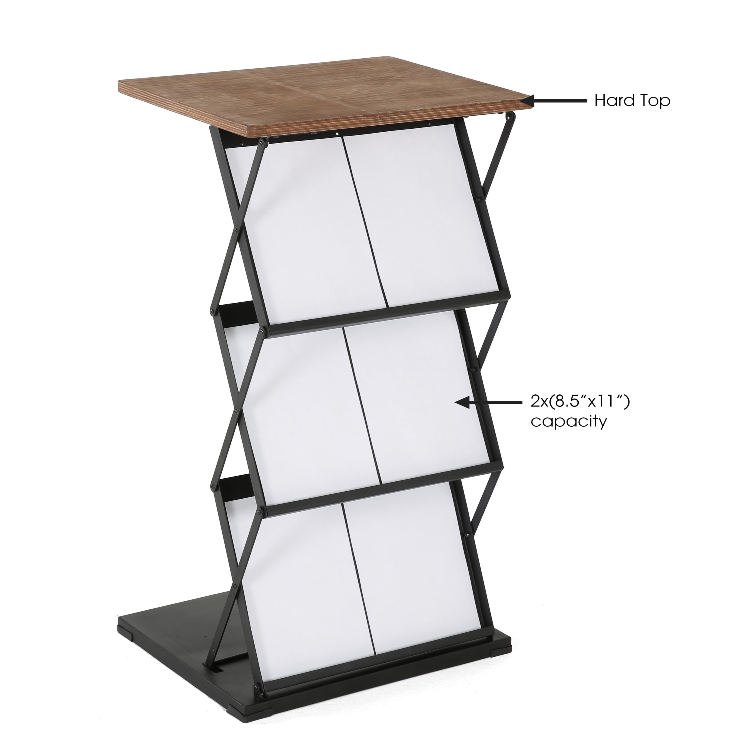 M&T Displays Foldable Counter with Steel Literature Holder and