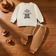 thumbnail image 2 of UAYOTSE Baby Boys 2 Piece Outfit Cowboy Embroidery Sweatshirt Jogger Pants Toddler Fall Set Size 12-18 Months, 2 of 7