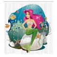 thumbnail image 2 of Ambesonne Colorful Shower Curtain, Underwater Mermaid, 69"Wx84"L, Multicolor, 2 of 4