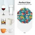 thumbnail image 6 of Pofeuu Japanese Koi Print Coasters for Drinks, 4Pack PU Leather Coasters, Bar Drink Coasters for Tabletop Protection, Furniture from Damage-Octagon, 6 of 6