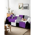 thumbnail image 3 of Purple Grey Black Geometric Couch Cover for 2 Cushion Couch, Middle Century Art Abstract Aesthetics Washable Love Seat Sofa Covers Slipcover, Throw Sofa Covers for Pets, Furniture Protector 71"x102", 3 of 9