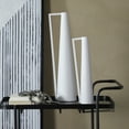 thumbnail image 2 of CosmoLiving by Cosmopolitan 22", 17"H Slim White Metal Vase with Handles, Set of 2, 2 of 7