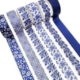 thumbnail image 3 of Wrapables Blue and White Porcelain Vintage Floral Chinoiserie Washi Tape Set for DIY, Arts and Crafts, Scrapbooking, Journals, Gift Wrapping (12 Rolls), 3 of 8