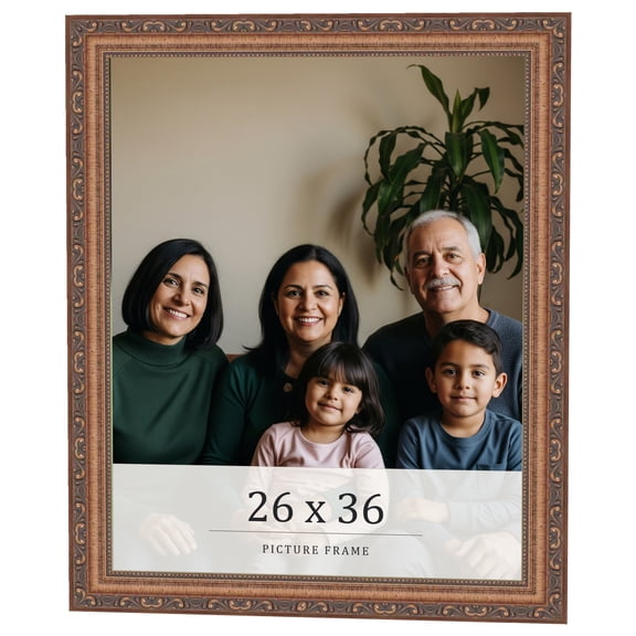 26x36 Frame Gold Solid Wood Picture Frame Width 1.25 Inches | Interior Frame Depth 0.375 Inches |