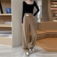 thumbnail image 4 of Sngxgn Pants for Women High Waisted Pants Drawstring Elastic Casual Pants Work(Coffee,XXXL), 4 of 9