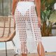 thumbnail image 5 of Faldas de malla sexy Suave ganchillo Borla Hem Playa Cubrir para mujeres (Blanco XL) FLhrweasw Para estrenar, 5 of 5