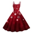 thumbnail image 2 of Abcomgle Christmas dresses for Girls Size 7-8 Glitter Snowflake Christmas Cami Dresses for Girls Cute Spaghetti Straps A-Line Dresses for Girls Holiday Sleeveless Swing Dress Outfits, 2 of 5