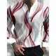 thumbnail image 1 of Camisa de manga larga para hombre, con estampado gráfico curvo, geométrico, cuello en V, ropa de calle para exteriores, ropa de diseñador informal, 1 of 6