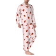 thumbnail image 2 of Salouo Strawberry Print Button-Front Long Sleeve Pajama Set for Men, Soft 2Pjs Men's Long Sleeve Sleepwear-X-Large, 2 of 7