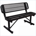 thumbnail image 3 of Outdoor Steel Bench | 4ft Weather Resistant for Patio Garden Porch Deck Lawn | Black | Slat Back, 3 of 6