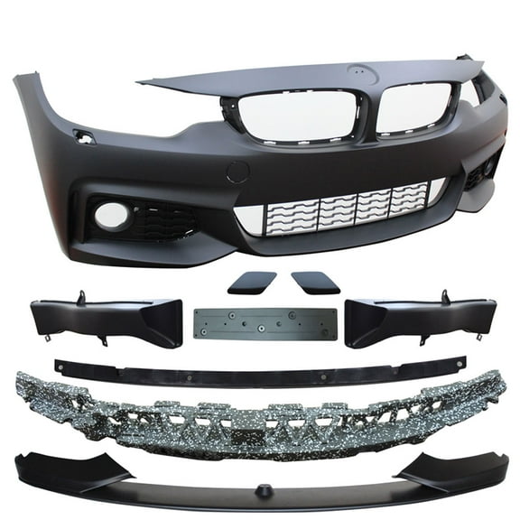 Ikon Motorsports Compatible with 14-20 F32 F36 4Series M-P Style Front Bumper Conversion Fog Cover