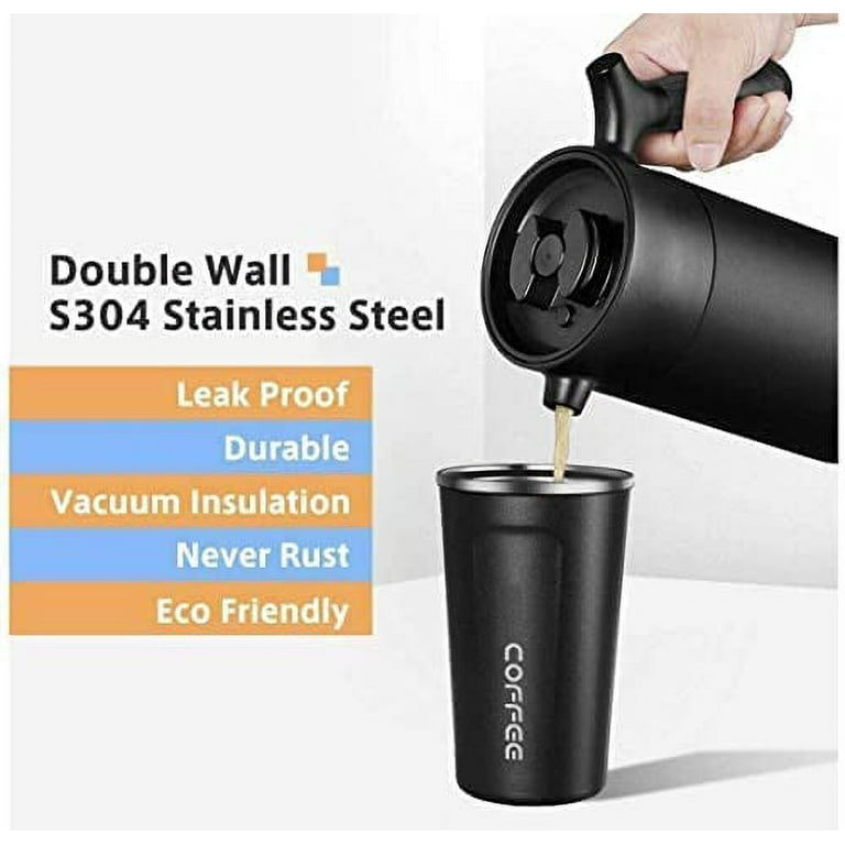 17oz Reusable Coffee Cup, Coffee Travel Mug with Leak-proof Lid, Thermal Mug  Double Walled Insulated Cup