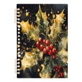 thumbnail image 2 of Notebook 8.3x5.7x0.4 Inch One Sizex1 Journey Note Diary Hardcover Notebook 60 Pages,80g Paper Writing Smooth and Not Easy to Break Pretty Holly and Mistletoe, 2 of 8