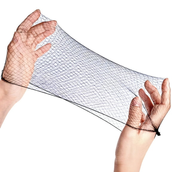 TELOLY Invisible Hair Nets - 20 Inches Hair Nets for Wigs Elastic Mesh Net Sleeping Cap, Hair Nets for Women Bun Cover, Hairnet, Hair Net for Hair Bun, Ballet Dancer, Kitchen, Gym (20, Black)