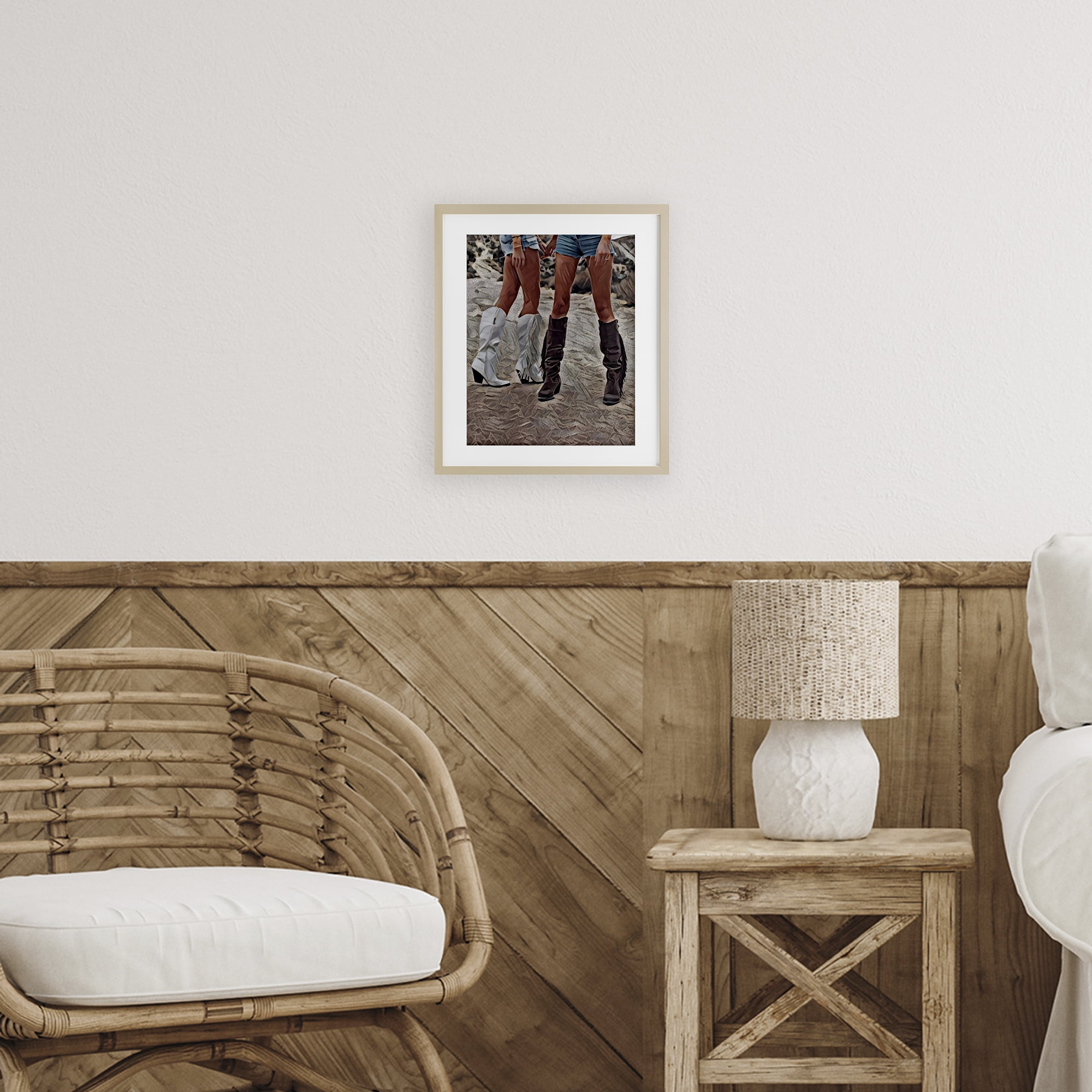Rodeo Girls Friendship Birch Framed Print Under Glass, design by Jesse Keith