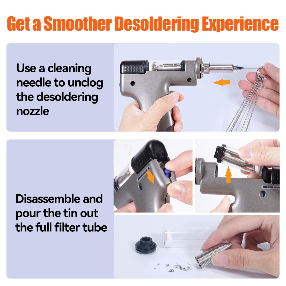 90W Desoldering Station Vacuum Soldering Iron Suction Tin Gun Solder Station Kit