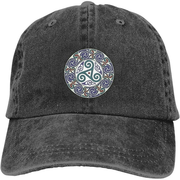 Celtic Triskele Symbol for Strength Baseball Cap Vintage Washed Distressed Hat Adjustable Dad Hat