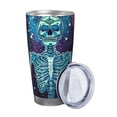 thumbnail image 2 of Salouo Space Skeleton Meditation Print 20oz Tumbler with Lid,Stainless Steel Vacuum Insulated Tumbler Durable Insulated Coffee Mug Thermal Cup with Splash Proof Sliding Lid-Straw Three-piece Set, 2 of 8