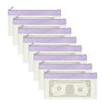 thumbnail image 1 of 8.5x4 Inch Money Bags with Zipper, 8Pcs Clear Cash Deposit Bank Pouch Envelopes Check Wallet for Coin Cosmetics Invioce Bill, Purple, 1 of 6