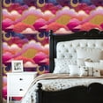 thumbnail image 6 of Boho Peel and Stick Wallpaper Mystical Sky Pink Sun Crescent Moon Golden Cloud Accents Wall Mural 23.6in x 9.8ft Self Adhesive Removable Wall Paper Contact Paper for Nursery Bedroom Cabinets, 6 of 8
