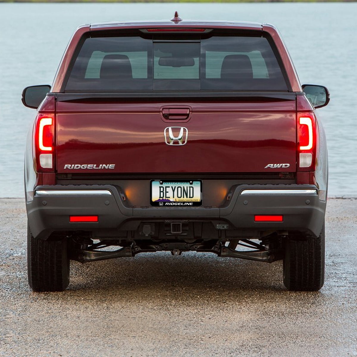 Honda Ridgeline Black Metal License Plate Frame
