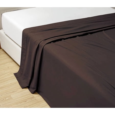 Alive Pixels Flat Sheet Chocolate Solid 100 Percent Cotton 1-Pc Flat Sheet 300TC (King, Chocolate)