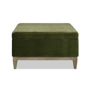 Knox 35 Square Storage Cocktail Ottoman Olive Green Performance Velvet