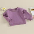 thumbnail image 3 of Chandails Décontractés à Col Rond pour Tout-Petites Filles, Volants, Manches Longues, Pulls, Hauts, Chemise, 3 of 7