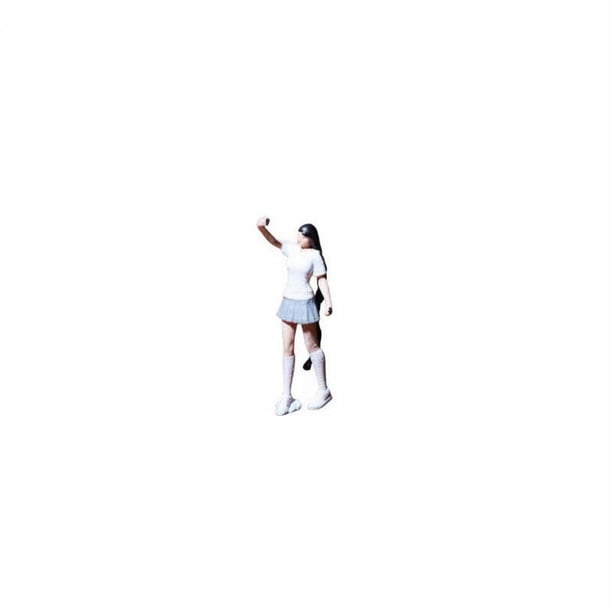 Figura de resina en miniatura Chica blanca haciéndose un selfie