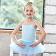 thumbnail image 2 of Sonducket Traje de correa de Ballet de Color sólido de diseño Simple para niña, traje de práctica de entrenamiento de baile con ropa de Vestidos Azul 150cm, 2 of 6