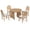 Natural-a, variant on Aukfa 5-Piece Extendable Dining Table Set for 4, Kitchen Round Table with 4 Upholstered Rattan Back Chairs, Retro Dining Room Furniture, Walnut
