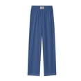 thumbnail image 6 of Comfy Fit Pants for Women Over 50 Straight Leg Elastic Waist Solid Pants Perfect Drape High Rise Pull-On Stretch Pants, M, 6 of 7