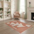 thumbnail image 2 of ODIKA 4'x6' Orange Warm Peach Elegance with Abstract Washable Area Rug Modern Minimalist Design, Serene Nature Motifs Stain Resistant, Low Pile, Easy Care for Dorm Room, Small Living, 2 of 7